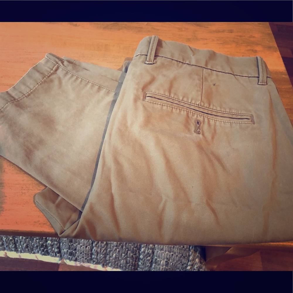 Dark khaki colored chinos